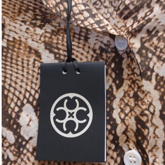 CARLISLE COLLECTION ANIMAL PRINT SILK SHIRT - Picture 5 of 7